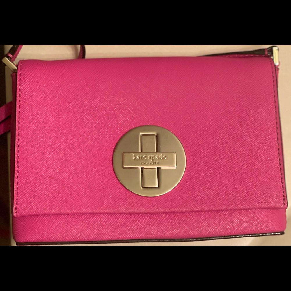 Kate Spade Hot Pink Crossgain Leather Crossbody